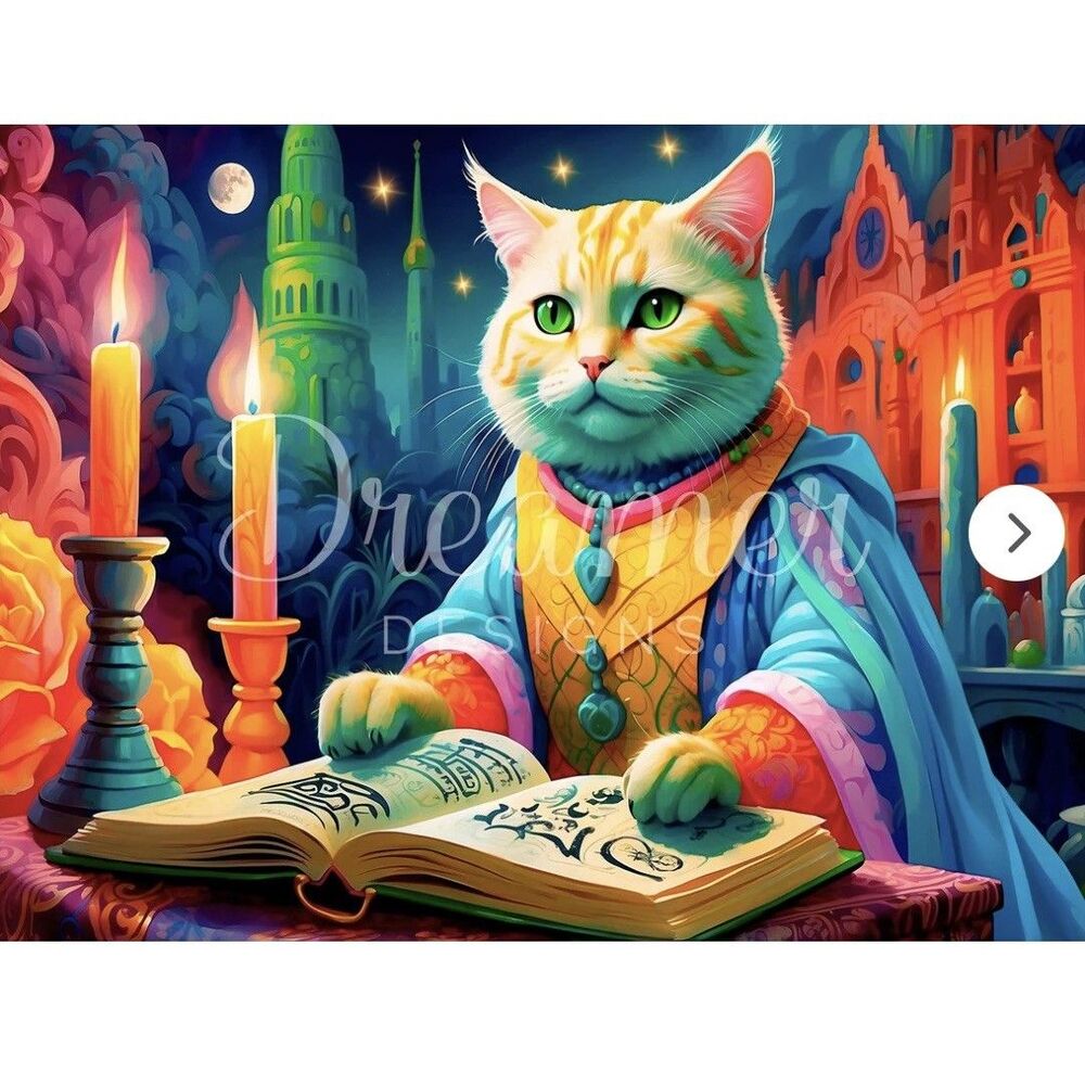 Dreamer Designs Diamond Art Painting Round Kit Purrfect Wisdom by Luke Winter